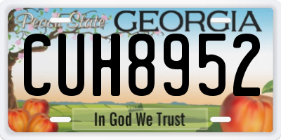 GA license plate CUH8952
