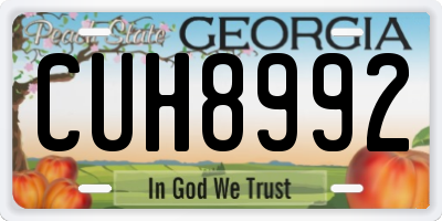 GA license plate CUH8992
