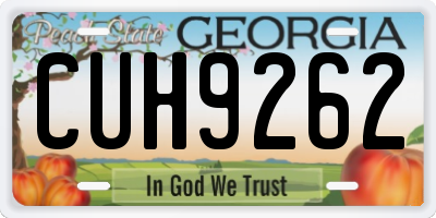 GA license plate CUH9262