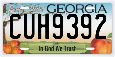 GA license plate CUH9392