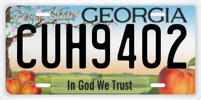 GA license plate CUH9402