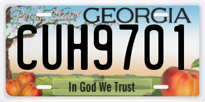 GA license plate CUH9701