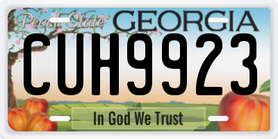 GA license plate CUH9923