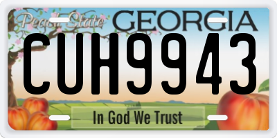 GA license plate CUH9943