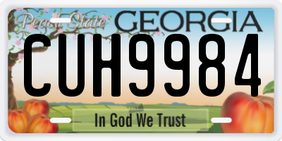 GA license plate CUH9984