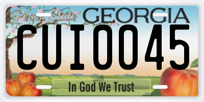 GA license plate CUI0045