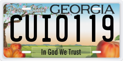 GA license plate CUI0119