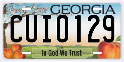 GA license plate CUI0129