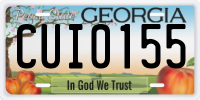 GA license plate CUI0155