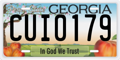 GA license plate CUI0179