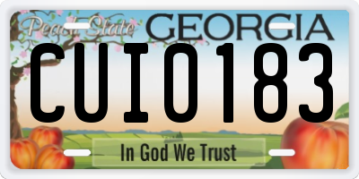 GA license plate CUI0183