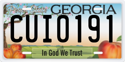 GA license plate CUI0191