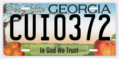 GA license plate CUI0372