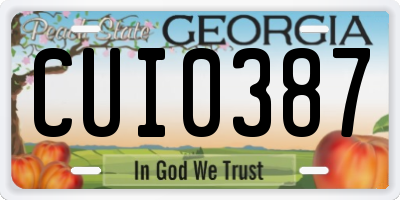 GA license plate CUI0387