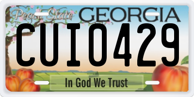 GA license plate CUI0429