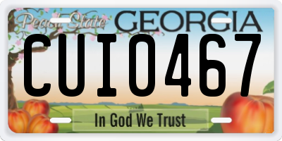 GA license plate CUI0467