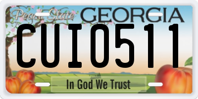 GA license plate CUI0511
