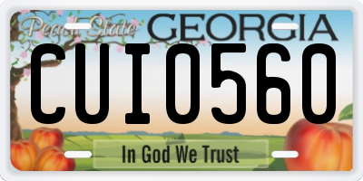 GA license plate CUI0560