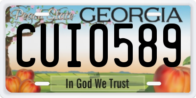 GA license plate CUI0589