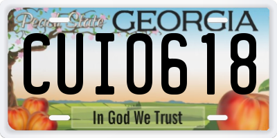 GA license plate CUI0618
