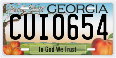 GA license plate CUI0654