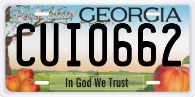 GA license plate CUI0662