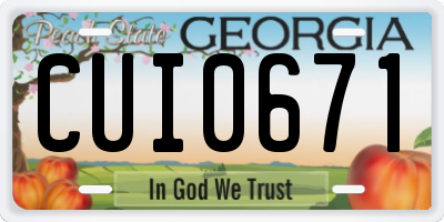 GA license plate CUI0671