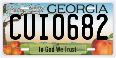 GA license plate CUI0682