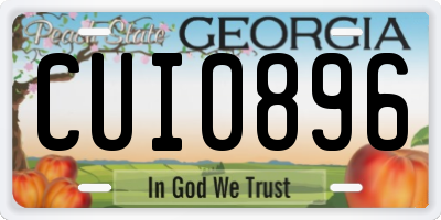 GA license plate CUI0896