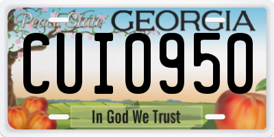 GA license plate CUI0950