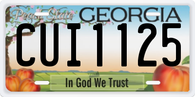 GA license plate CUI1125