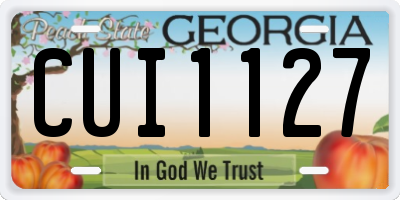 GA license plate CUI1127