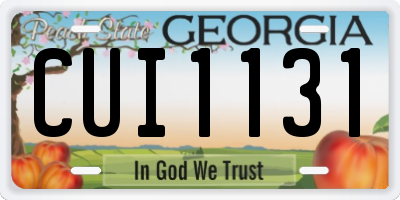 GA license plate CUI1131