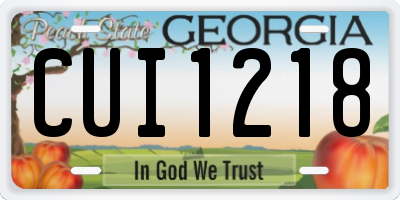 GA license plate CUI1218