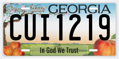 GA license plate CUI1219