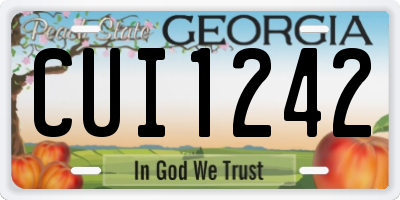 GA license plate CUI1242