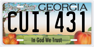 GA license plate CUI1431