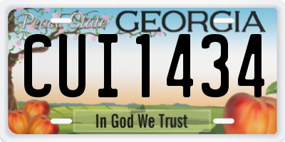 GA license plate CUI1434
