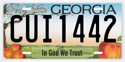 GA license plate CUI1442