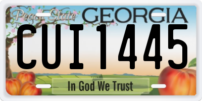 GA license plate CUI1445
