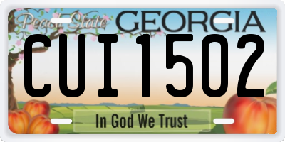 GA license plate CUI1502