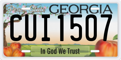GA license plate CUI1507