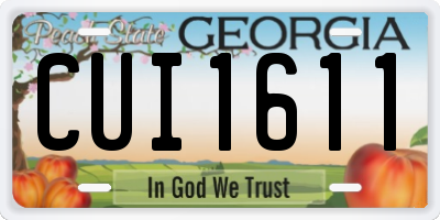 GA license plate CUI1611