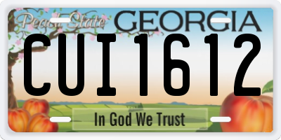 GA license plate CUI1612