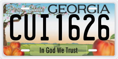 GA license plate CUI1626