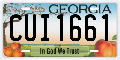GA license plate CUI1661