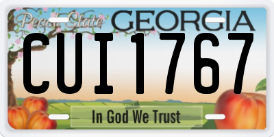 GA license plate CUI1767