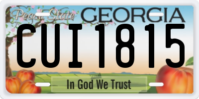 GA license plate CUI1815