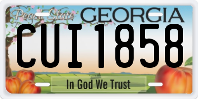 GA license plate CUI1858