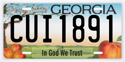 GA license plate CUI1891